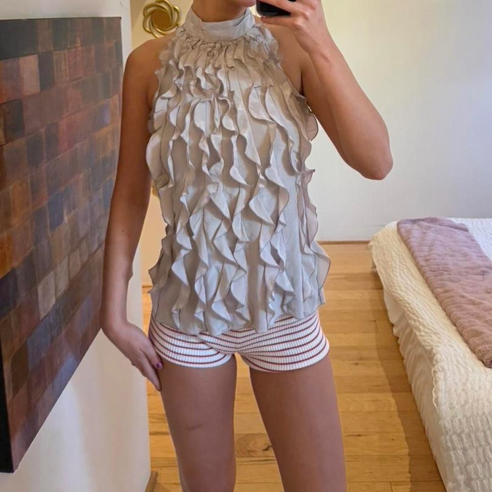 BCBGMaxAzria Ruffled halter neck Blouse